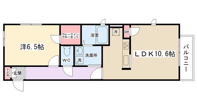 YSヴィラII(1LDK/1階)の間取り写真