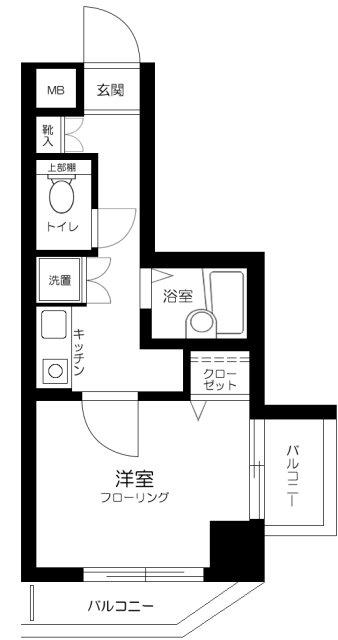 シンシア蒲田セカンドステージ(1K/4階)の間取り写真