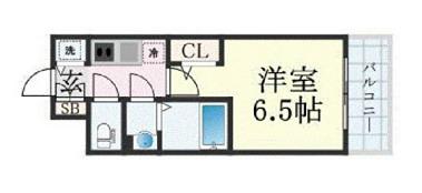 エスリード大阪プライムゲート(1K/9階)の間取り写真