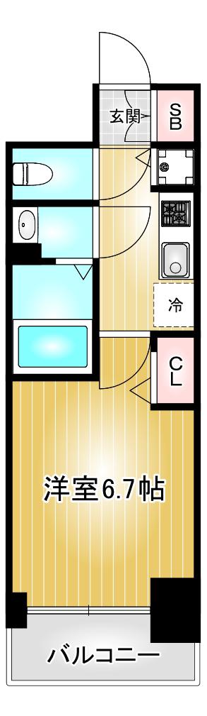 プレサンス金山デュアル(1K/3階)の間取り写真