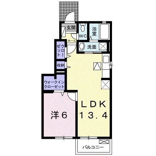 ラフォーレ キャトル(1LDK/1階)の間取り写真