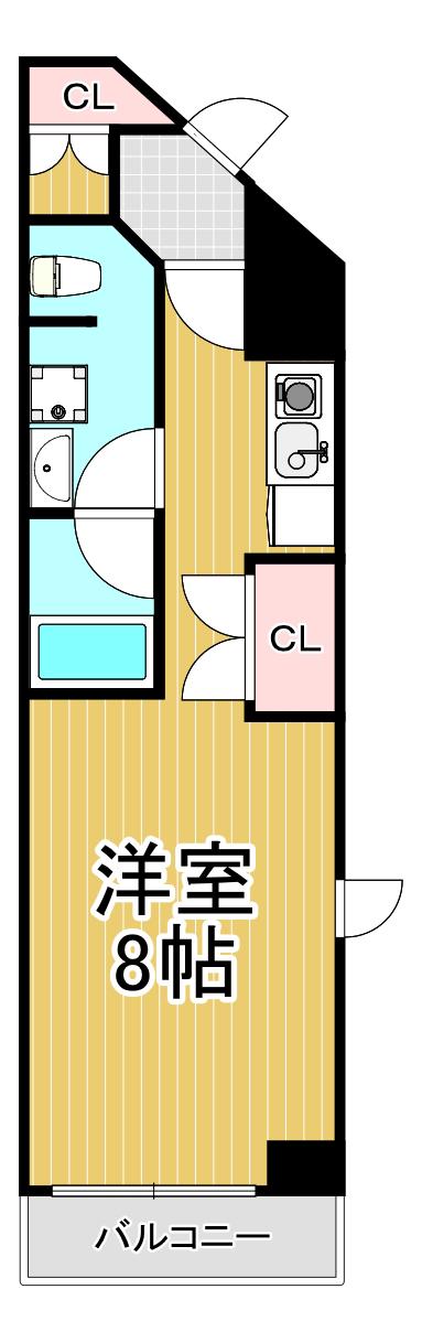 サカトⅠ(ワンルーム/5階)の間取り写真
