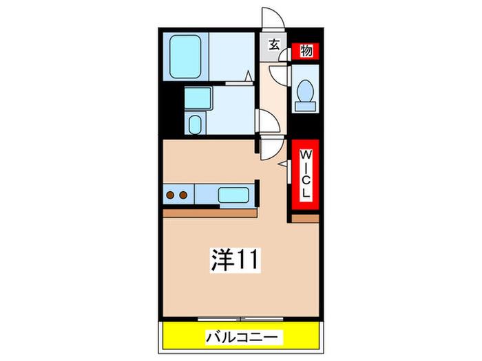 ル・トレゾア(ワンルーム/1階)の間取り写真