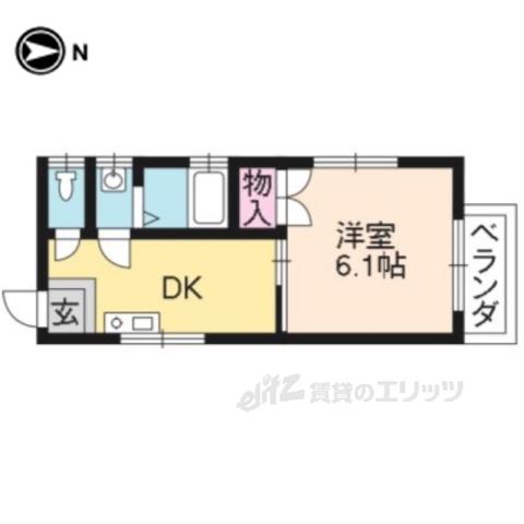 フォーリーフ(1K/2階)の間取り写真