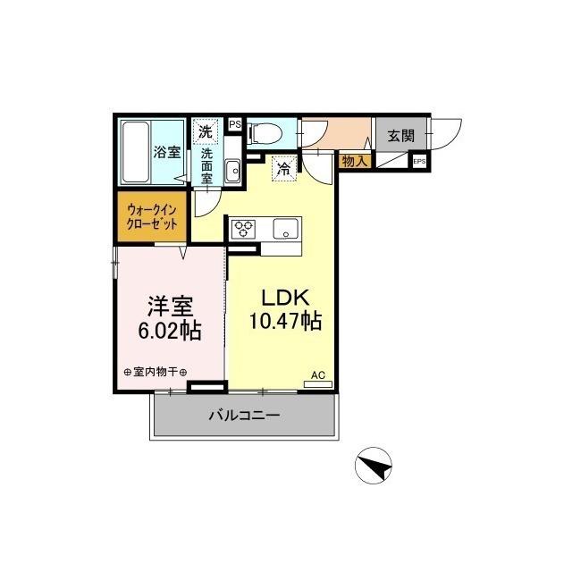 D-ROOM プラシードK(1LDK/3階)の間取り写真