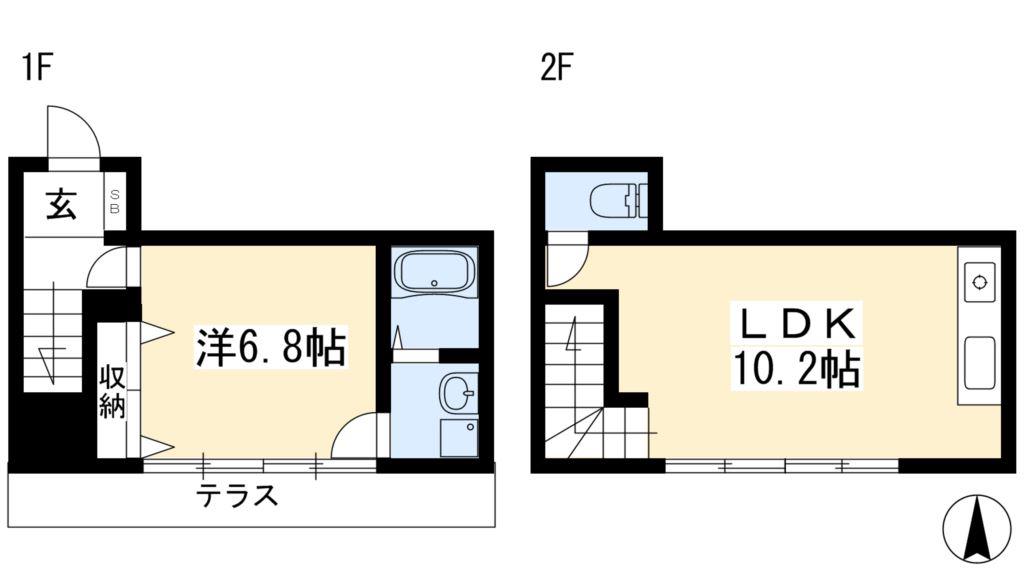フラッツ28(1LDK/1階)の間取り写真