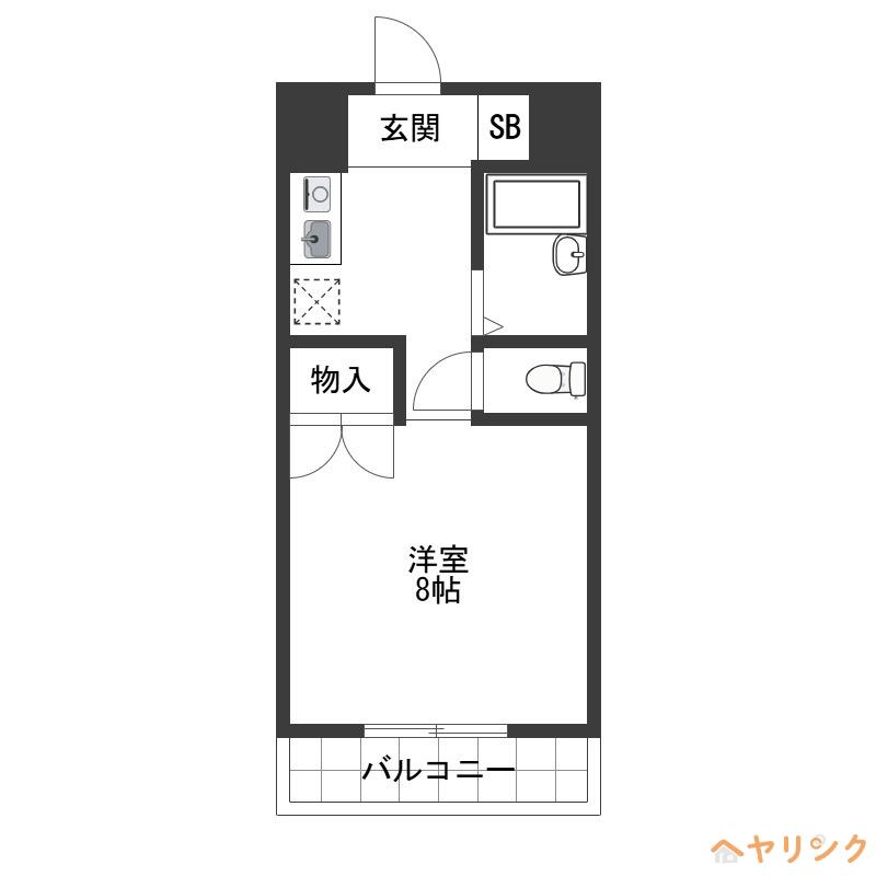 ピア ボナール(1K/2階)の間取り写真