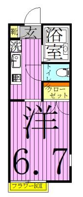 パルティール(1K/2階)の間取り写真