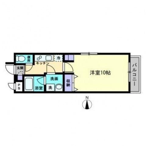 ARCSTAGE清輝本町(1K/3階)の間取り写真