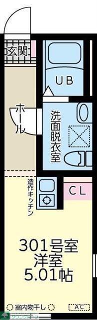 ラトゥール橋本(ワンルーム/3階)の間取り写真