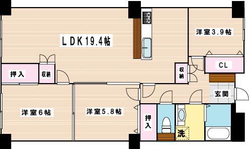 イデア.コミュニティ(3LDK/3階)の間取り写真