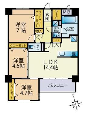 マークステラ高取(3LDK/2階)の間取り写真