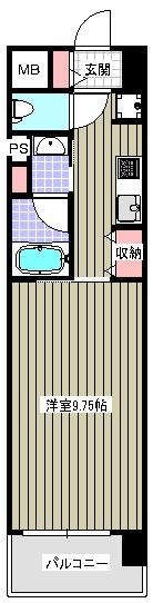 インザグレイス天神橋(1K/11階)の間取り写真