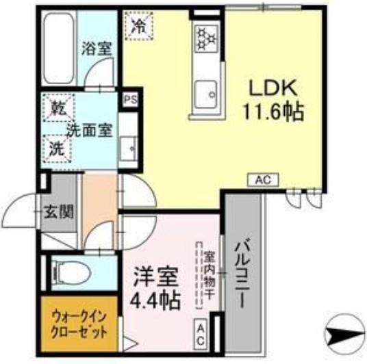 ルヴィータ高道(1LDK/3階)の間取り写真
