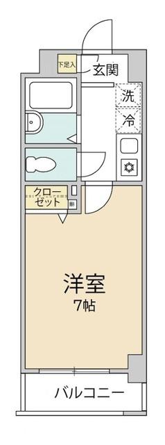クオーレプロバンス南行徳II(1K/7階)の間取り写真
