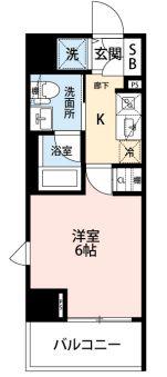 グラントゥールス大森ライズ(1K/2階)の間取り写真