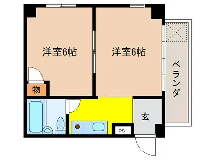 NOA松野(2K/2階)の間取り写真