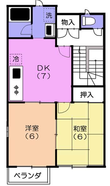 サンアネックス(2DK/2階)の間取り写真