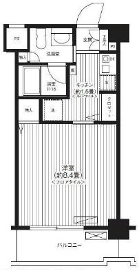 イトーピア仲町台(1K/5階)の間取り写真