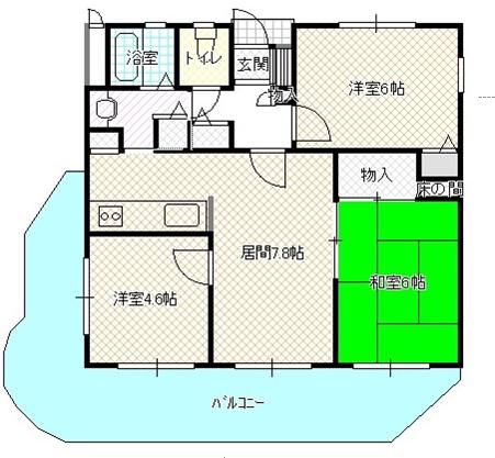 ふぁみーゆ生駒壱番館(3LDK/2階)の間取り写真