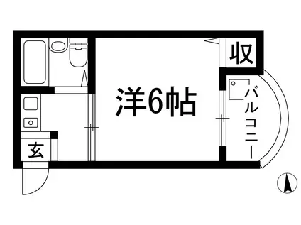 PALO箕面(1K/2階)の間取り写真