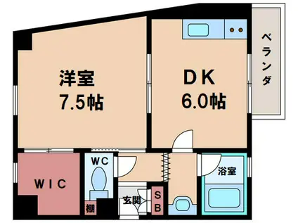 長居岡本マンション(1DK/2階)の間取り写真
