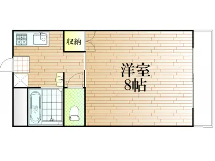 チェリーテラス(1K/2階)の間取り写真