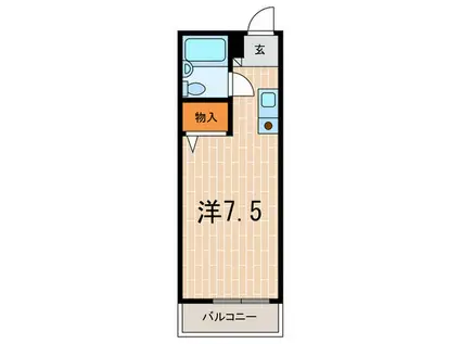 プレアデス夙川(ワンルーム/2階)の間取り写真