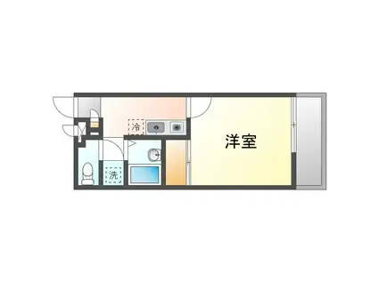 クレイノチビラーサン K(1K/1階)の間取り写真