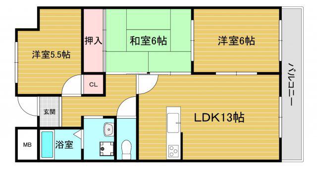 ブエナビスタ和泉中央(3LDK/5階)の間取り写真