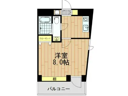 コンフォート中目黒(1K/4階)の間取り写真