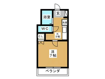 高根和泉マンション(1K/3階)の間取り写真