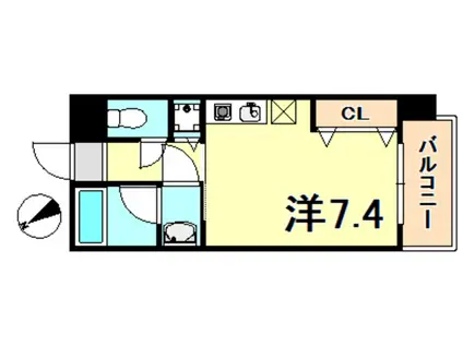 アーデンタワー神戸元町(ワンルーム/9階)の間取り写真