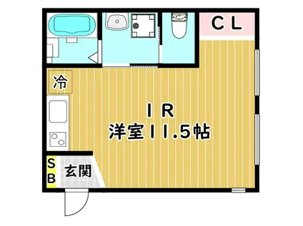 SELENITE塚本(ワンルーム/1階)の間取り写真