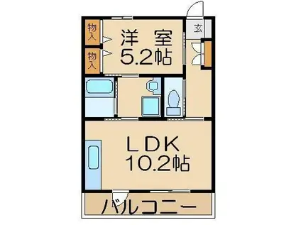 メゾン・ド・大手町(1LDK/5階)の間取り写真