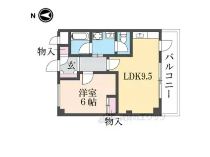 中川ビル(1LDK/4階)の間取り写真