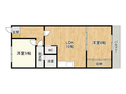 ネットプラスビル(2LDK/5階)の間取り写真