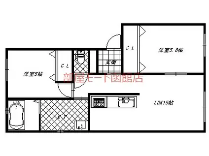 コーポM・I(2LDK/1階)の間取り写真