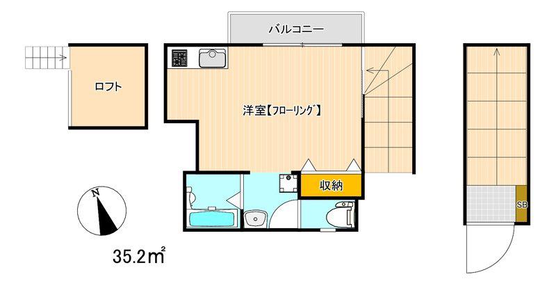 メゾン舞IV(ワンルーム/2階)の間取り写真