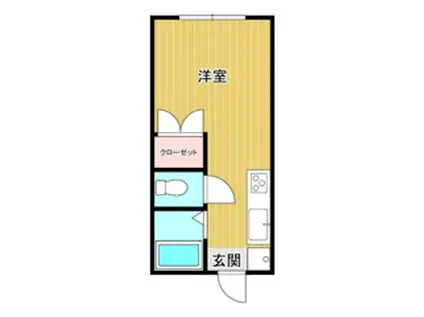 たなかハイツ I(ワンルーム/2階)の間取り写真