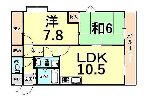 アークヒルズWAKO(2LDK/4階)の間取り写真