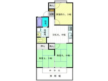 レジデンス松山(3DK/2階)の間取り写真