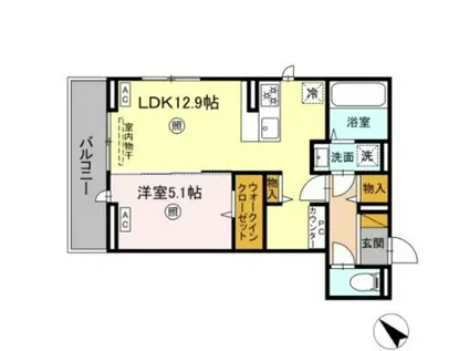 ホープドリームハウス(1LDK/2階)の間取り写真