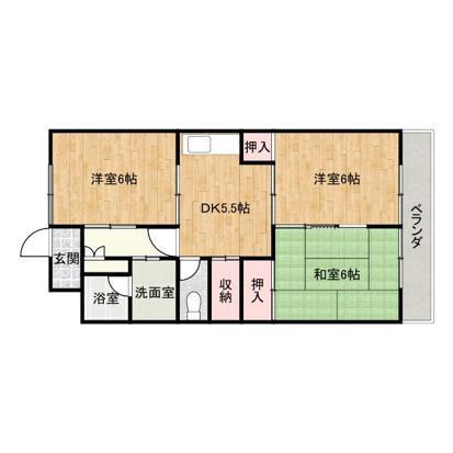レジデンス三吉(3DK/3階)の間取り写真