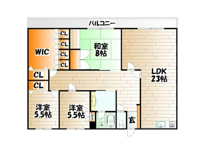 メゾン妙見(3LDK/6階)の間取り写真