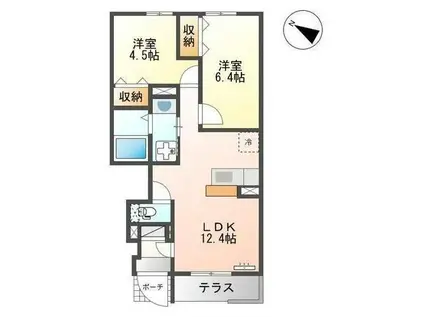 サンタプレイスVII(2LDK/1階)の間取り写真