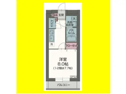 グレース・エステート(1K/3階)の間取り写真