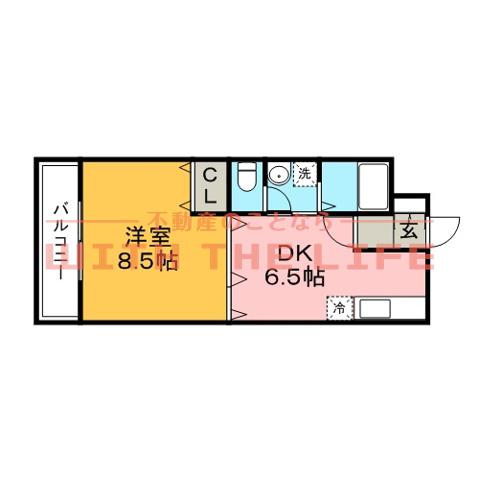 クラウンV(1DK/3階)の間取り写真