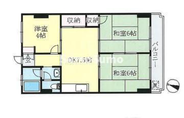 第2常盤台ハイツ(3DK/2階)の間取り写真