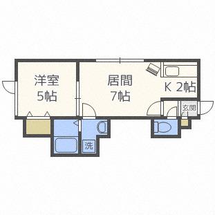 リュクス・N35(1LDK/1階)の間取り写真